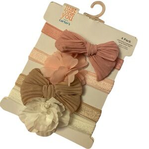 Carter's Just One You Kids Headband Set - Pink, Tan, white . 4 headband